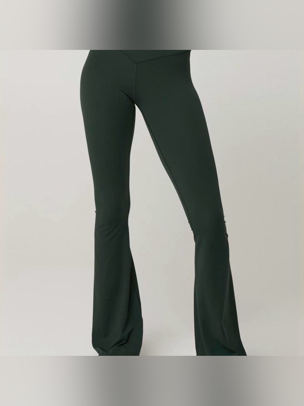 aerie green real me flare leggings